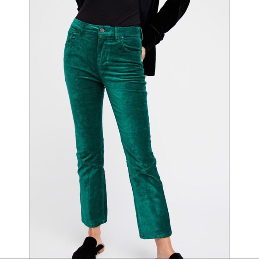 Free People crush velvet crop pant
